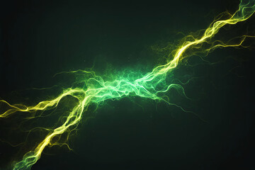 Swirl of glowing colors lightning electric arcs on black background .Abstract energy thunder spark blast, thunderbolt digital art