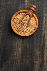 Poster - Amaranthus - Bowl and spoon filled with amaranth seed pops.