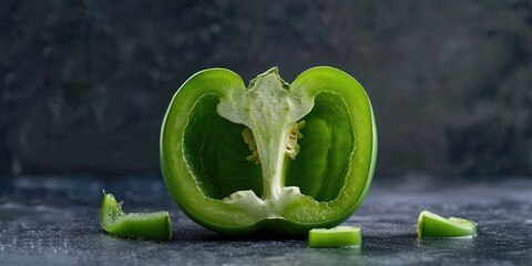 Poster - Halved green bell peppers