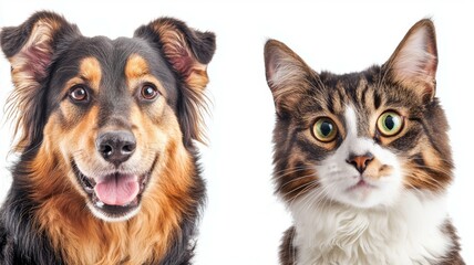 Poster - A dog and a cat are standing next to each other