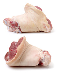 Poster - raw pork (leg) isolated on white background