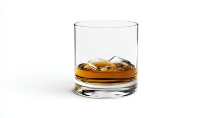 Sticker - A glass of whiskey with ice cubes in it