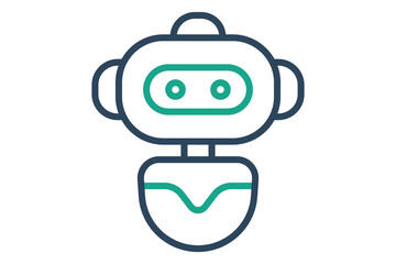 Wall Mural - Robot icon. line icon style. icon related to artificial intelligence. technology elements vector illustration