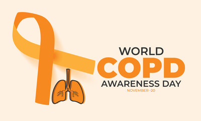 Wall Mural - World COPD awareness day. background, banner, card, poster, template. Vector illustration.