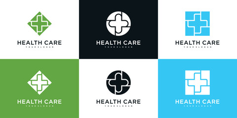 Poster - Medical health services symbol logo design. Premium Vector