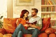 © Fotograf - A couple relaxing together while reading a book