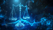 © Mutshino_Artwork - Digital scales of justice symbolizing law and fairness in a futuristic interface