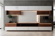 © free - Modern White and Wood Entertainment Unit with Minimalist Decor