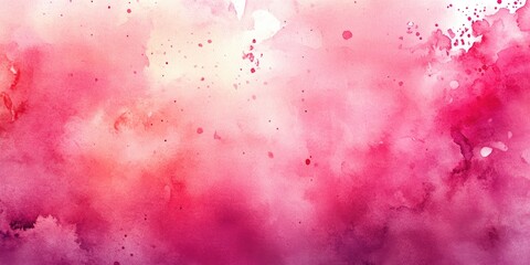 Poster - Watercolor illustration featuring a vibrant pink color blur background