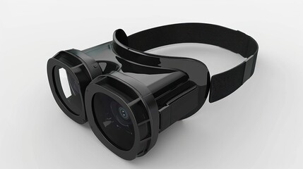 Futuristic Black Glasses with Two Lenses.