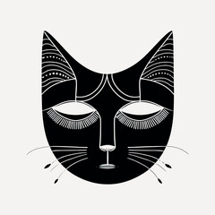 Sticker - Abstract cat face illustration