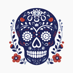 Poster - Colorful floral sugar skull