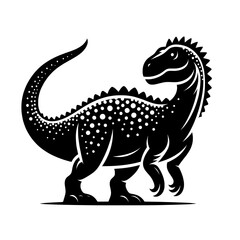 Wall Mural - Black vector silhouette of a dinosaur isolated on a transparent background - Dinosaur icon