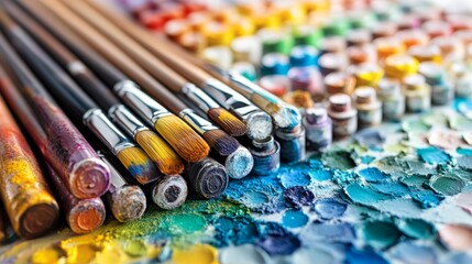 Poster - Paintbrushes and Palette.