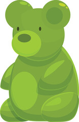 Wall Mural - Cute green toy bear sitting on the floor