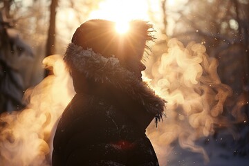 A person wearing warm winter