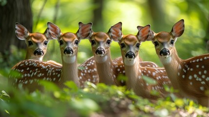 Four Fawn Deer.