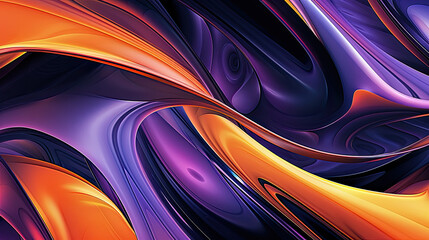 Poster - Multicolor Swirl Design Abstract on Dark Black Background