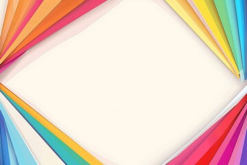 Colorful geometric background with empty space for text vector illustration, white background , 32k highresolution colorful banner design with a border of colored stripes on the left and right sides, 