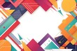 © Kdhtdg - Colorful geometric background with empty space for text vector illustration, white background , 32k highresolution colorful banner design with a border of colored stripes on the left and right sides,