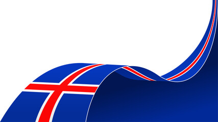 Wall Mural - wavy iceland flag vector background with copy space for text. iceland national day