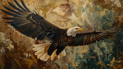 Wall Mural - Majestic Bald Eagle in Flight