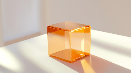 Poster - Orange glass cube