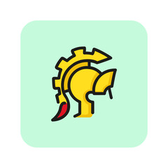 Sticker - Centurion line icon. Warrior, fighter, soldier. Medieval concept. Can be used for topics like fight, war, battle