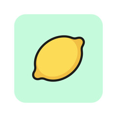 Wall Mural - Lemon line icon. Fruit, citrus, plant. Food concept. Can be used for topics like cooking, farm, healthy eating