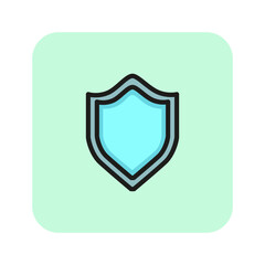 Poster - Shield line icon. Battle, knight, insurance. Medieval concept. Can be used for topics like safety, security, protection