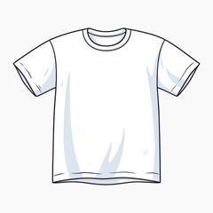 Sticker - Plain white t-shirt illustration