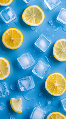 Canvas Print - Summer cool down, lemon and ice cubes creativity