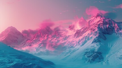 Poster - Snow mountains avalanche