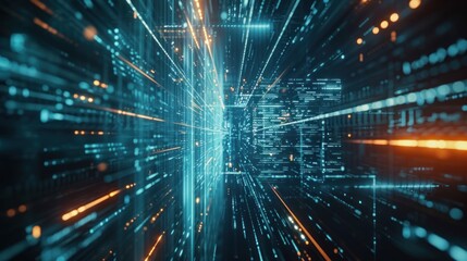 Abstract Digital Data Stream Background.