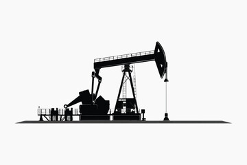 Oil pumpjack silhouette illustration