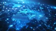 © yendisupiandi - Global network concept with a blue glowing world map and digital connections