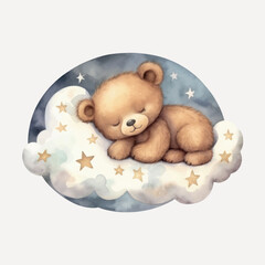 Poster - Adorable bear sleeping peacefully