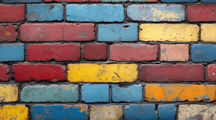 Poster - Colorful Brick Wall