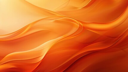 Poster - Abstract Orange and Yellow Wave Background with Smooth Gradient and Flowing Lines