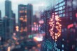 © Dzikrul Husnani - Creative bitcoin circuit hologram on blurry city backdrop. Cyber hologram concept. Double exposure, ai