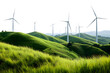 © john - PNG Wind turbines on grassy hills