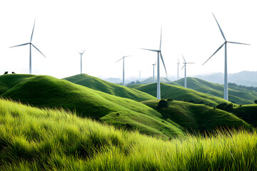 png wind turbines on grassy hills
