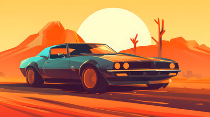 Car Games Illustration Flat Vector