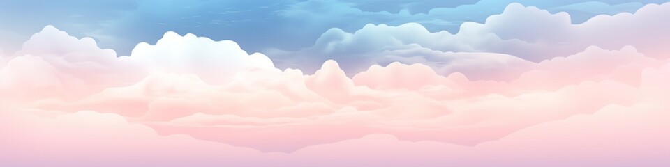 Wall Mural - Dreamy Anime-Inspired Sky: Soothing Blue and Pink Gradient for Healing Illustrations. AI-Generated Abstract Background for Creative Marketing and Web Design. Minimalist Composition with Elegant Textur