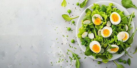 Canvas Print - Nutritious Vegetable and Egg Salad for a Wholesome Diet