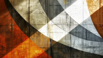 Poster - Abstract Concrete Wall with Geometric Shapes and Textures.