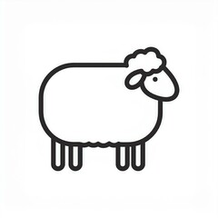 sheep black icon isolated on white