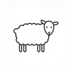 sheep black icon isolated on white