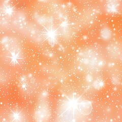 Peach-colored sparkles and bokeh effects blend to create a warm, glittery winter background, ideal for adding a touch of holiday magic to any design.