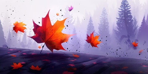 Wall Mural - autumn leaves in water